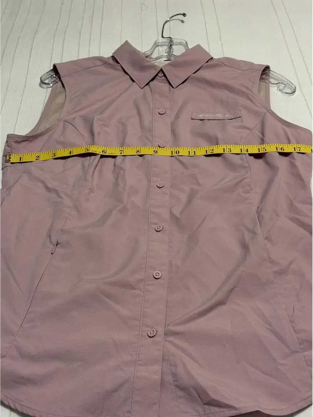 Eddie Bauer Blush Pink Sleeveless Button-Down Performance Shirt Women's Small - Picture 4 of 6